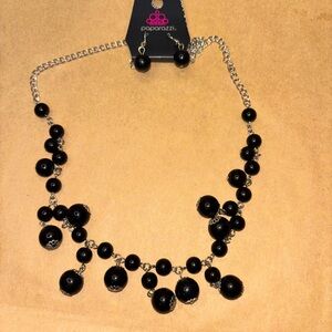 Paparazzi Bold Black Beaded Necklace Set
